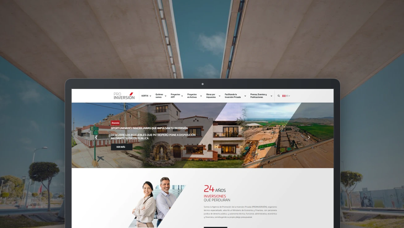 ProInversión - Sitio web corporativo WordPress a medida