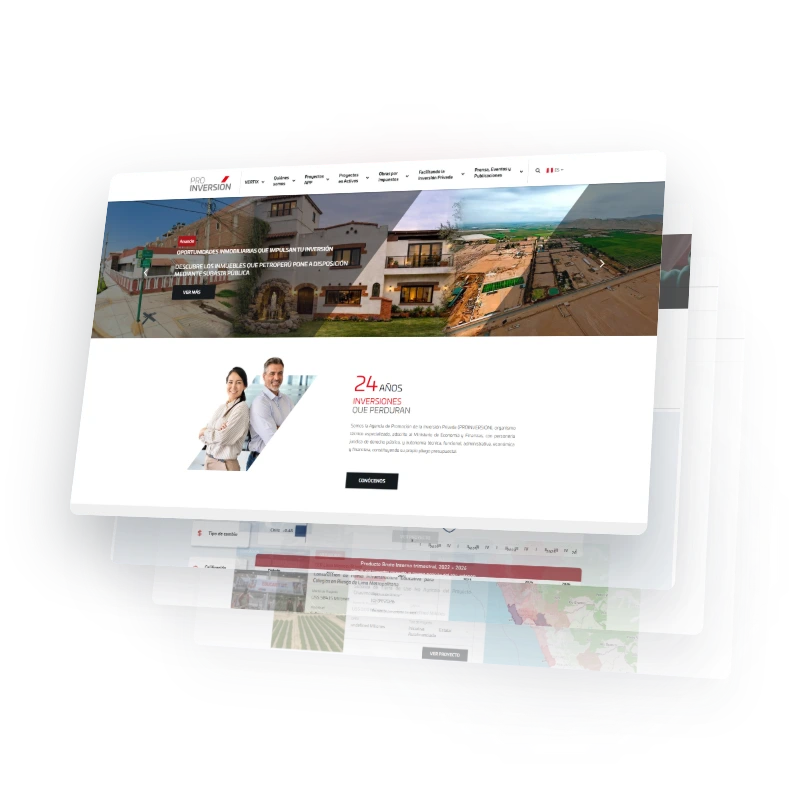 ProInversión - Sitio web corporativo WordPress a medida